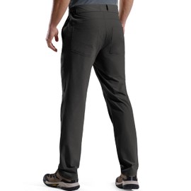 FREE SOLDIER Men's Outdoor Cargo Hiking Pants with Belt Lightweight Waterproof Quick Dry Tactical Pants Nylon Spandex (Black 32W/30L)