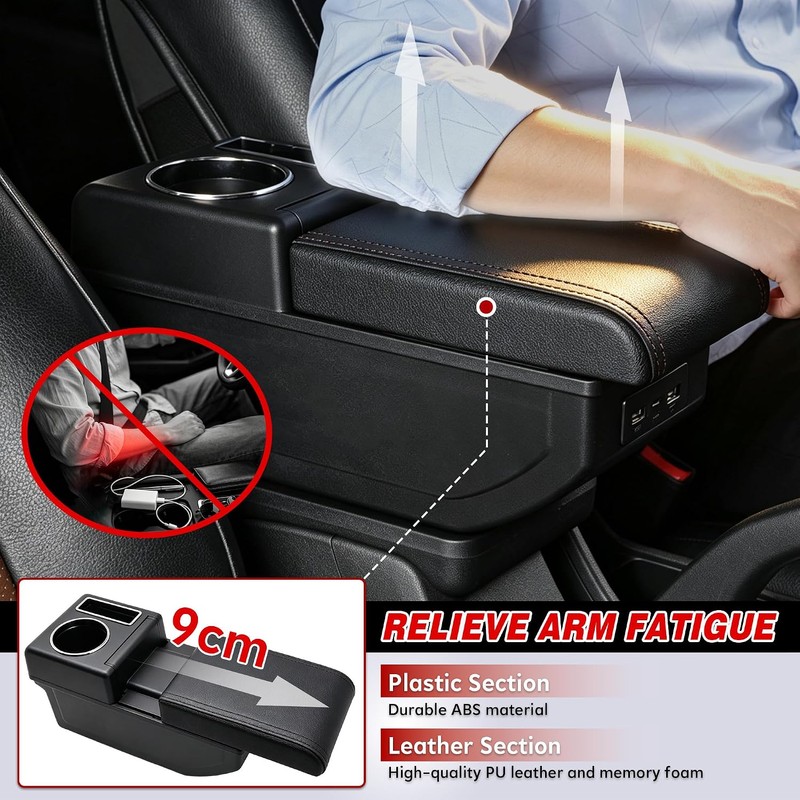 YJYWZH - Caja para reposabrazos de coche para accesorios Volkswagen