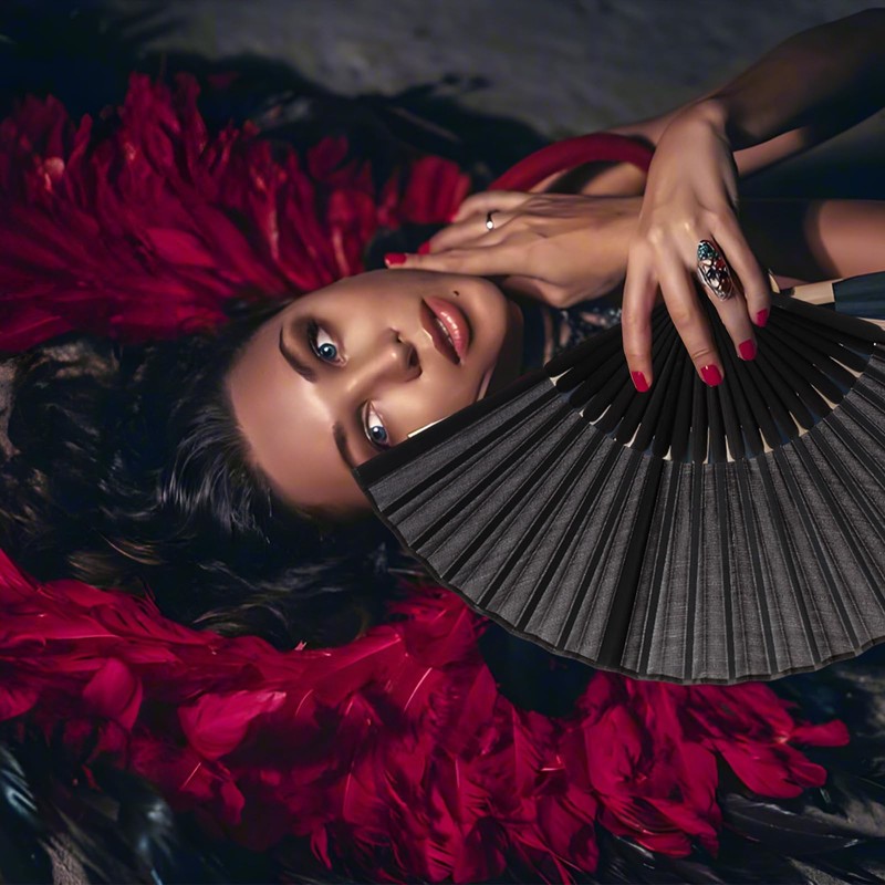 ASelected Folding Hand Fan, 21 CM