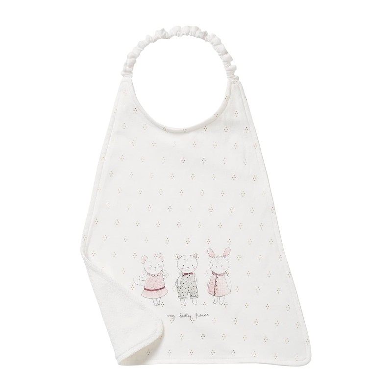 VERTBAUDET Toddler Bib Wool White Mice