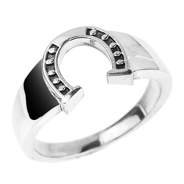 .925 Sterling Silver Tapered Open Horseshoe Ring - Size 8-1/2