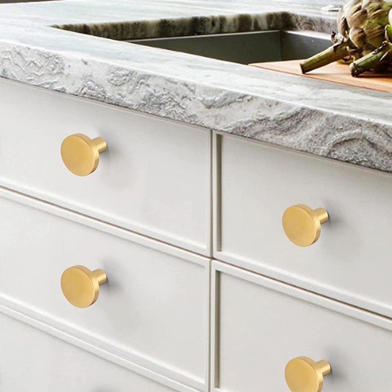 Wekuw Pack of 6 Cabinet Knobs, Furniture Knobs, Brass Drawer