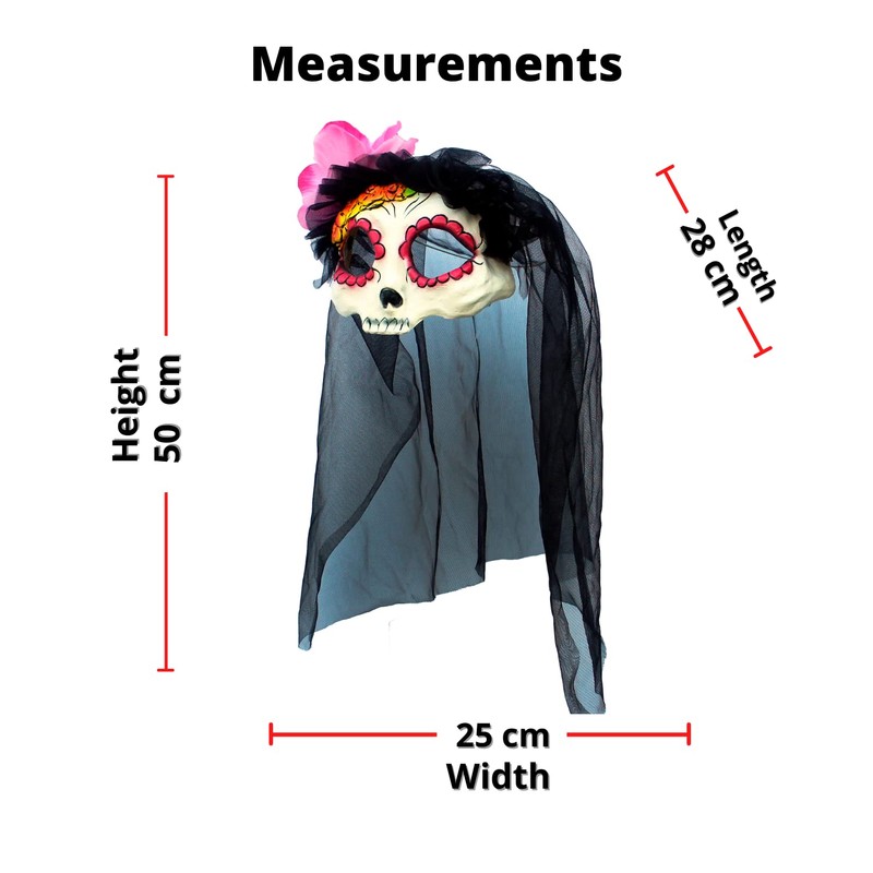 Catrina with Veil, Antifaz de Catrina con Velo, Ideal para