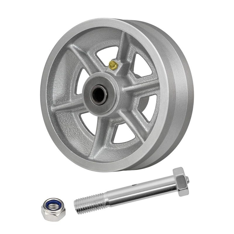 LONGRUNFORU 6" X 2" Sliding Gate Wheels, （2 Pack）Cast Iron