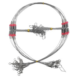 Fishing Leaders Saltwater Tackle Surf Fishing Rigs Bottom Hi-Low Rig High Strength Wire Leader Line with Swivel Snaps Beads Gear Equipment for Lures Bait Hooks (Stainless Steel Leaders, 2 arm,12packs)