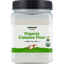 Nutricost Pantry Organic Cassava Flour (1.5 Pound Bottle) Gluten Free, Non-GMO, Vegan Pure Powder For Baking, Cooking, Etc.
