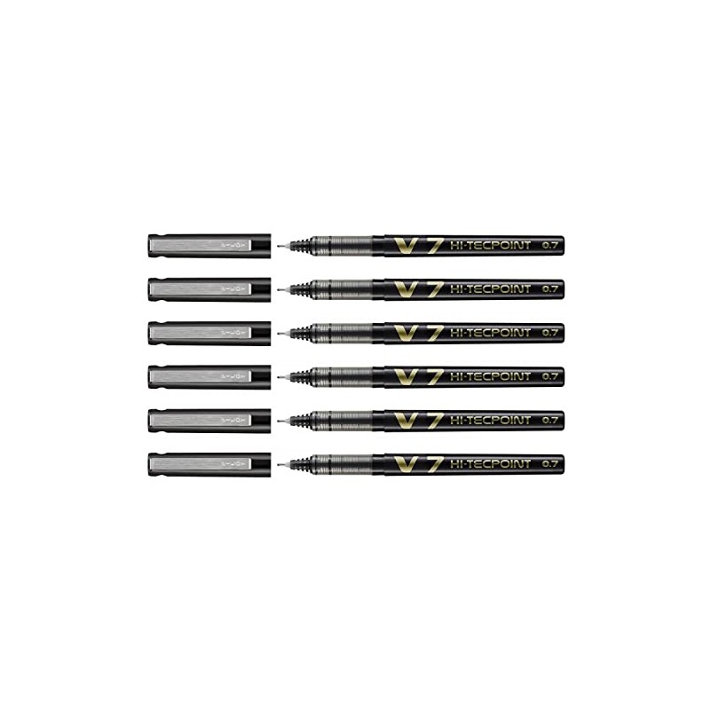 Pilot Set of 6 Hi-Tecpoint V7 Liquid Ink Rollerball Pens