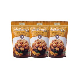 Asahi Seika Anthony Popcorn Caramel & Almond Flavor, 1.6 oz (45 g) x 3 Bags