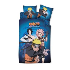 AYMAX S.P.R.L Naruto 3-piece bed linen set, duvet cover 140 x 200 cm, pillowcase 63 x 63 cm and fitted sheet 90 x 190 cm