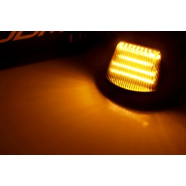 iJDMTOY Black-Out Smoked Lens Amber Yellow Full LED Cab Roof Marker Lamps Replacement Compatible With Ford 1980-1997 F150 F250 F350, Also Universal Fit For Other Trucks