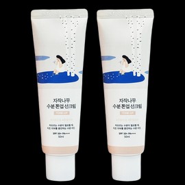 round wrap Birch Moisture Tone-up Sun Cream 50ml x 2 / 자작나무 수분 톤업 선크림 50ml 2개