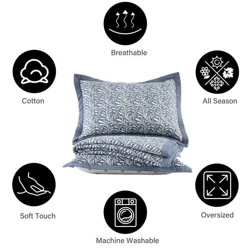 PANGUSHAN Quilt Set King Size - 100% Cotton King Comforter