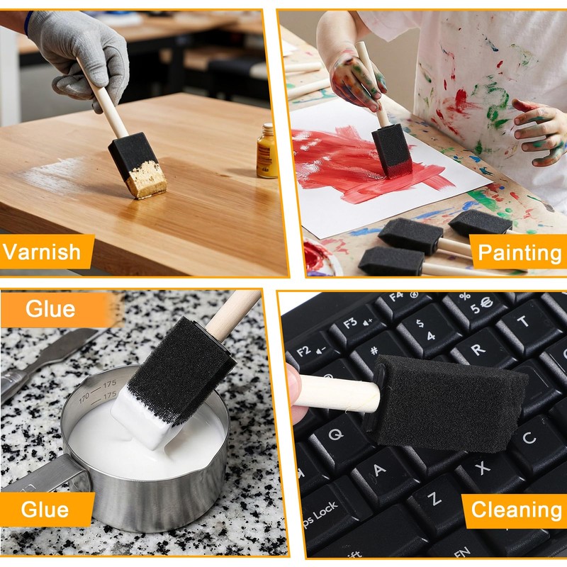 6 Pcs Foam Paint Brushes, Practical Sponge Brushes, Equipped with