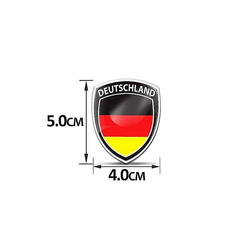 Skino Eu 2 x 3D Gel Sticker Germany Flag Badge