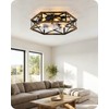 23" Farmhouse Flush Mount Ceiling Fan with Lights and Remote,