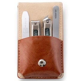 Juego de manicura pedicura, cortaúñas, kit de aseo de acero inoxidable de grado médico con caja de regalo (4 piezas) (Mr-6105)…