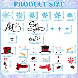 Harloon 30 Pcs Winter Garage Door Decoration Winter Snowflake Garage Door Magnets Snowman Let It Snow Garage Door Stickers Winter Refrigerator Decorations for Windows Car Decor