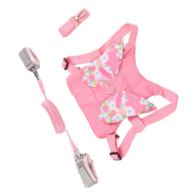 Toddler Harness Leashes with Retractable Wrist Link Pink 1.5M Rope