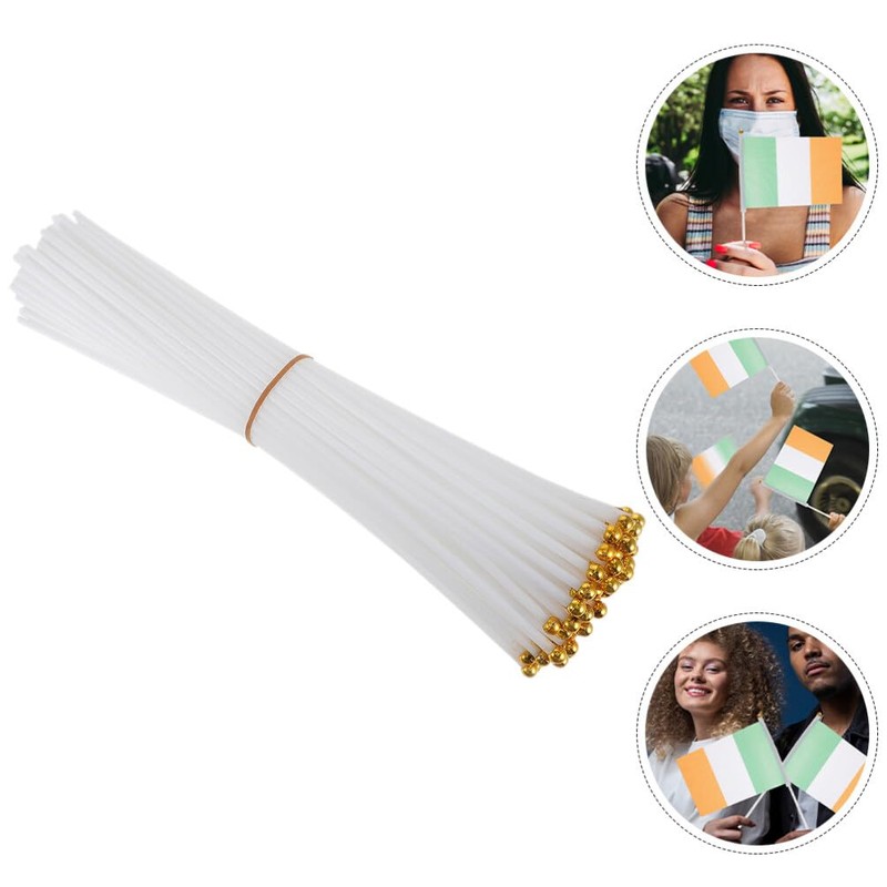 Kichvoe 100pcs Flag Poles for Handheld Flags Stable and Smooth