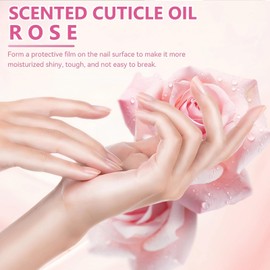 Cuticle Oil - Nail Oil Infused with Real Flowers - 14ML Hydrates, Moisturizes, Strengthens, Adjust - Improve Nails for Dry Cuticle Damage, Rose -1 pcs
