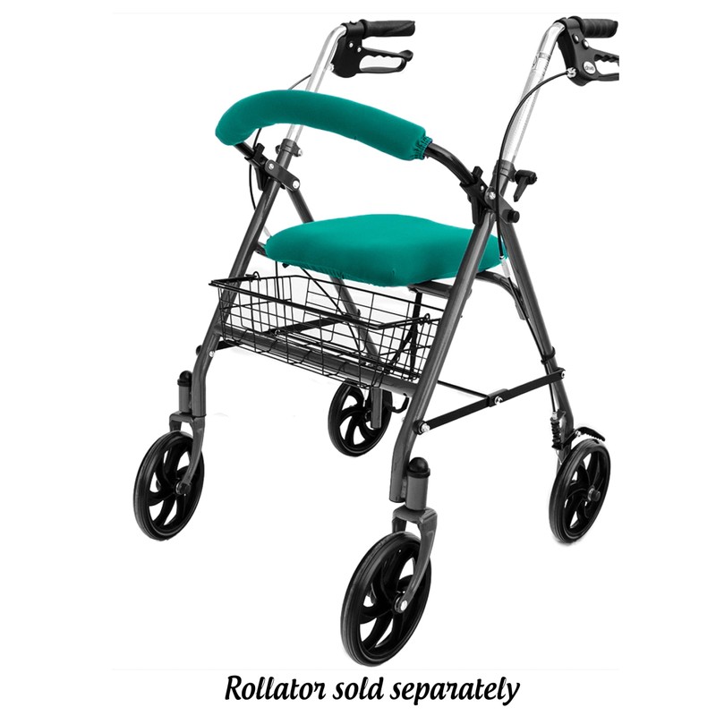 Top Glides Universal Rollator Walker Seat and Backrest Covers (Teal)