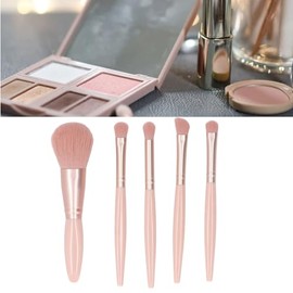 Juego de Brochas de Maquillaje de 5 Piezas, Brochas de Maquillaje con Mango, Brochas de Cosméticos, Kit de Brochas de Maquillaje para Ojos y Cara, Juego de Brochas Cosméticas con