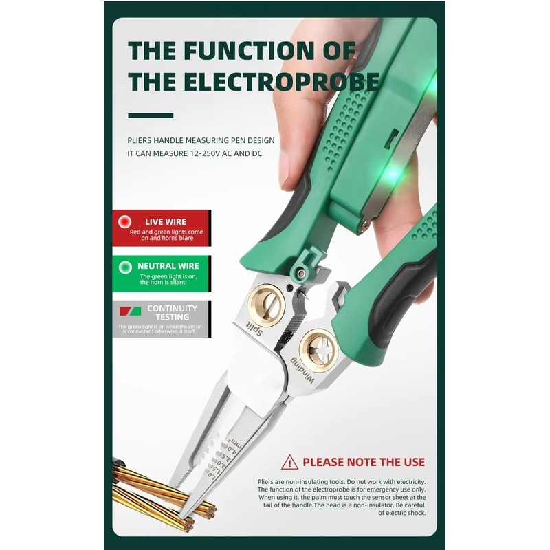 8 In 1 Wire Stripper With Voltage Tester, Multi-Function Electric