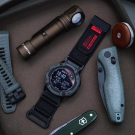 26 mm Nylon Bracelet Compatible with Garmin Fenix 8 AMOLED 51 mm/8 Solar 51 mm/Fenix 5X/Fenix 6X/Fēnix 7X/Fenix 3/Enduro/Quatix 3, Velcro Fastening, Ultralight and Breathable, Robust Replacement Strap