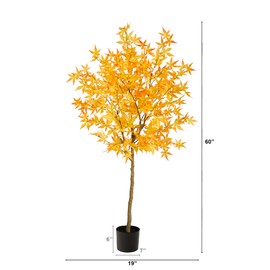 Nearly Natural 5ft. Autumn Maple Artificial Fall Tree
