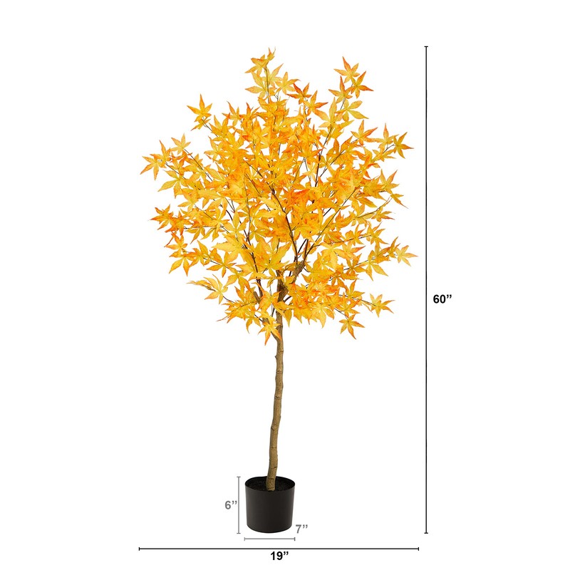 Nearly Natural 5ft. Autumn Maple Artificial Fall Tree