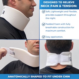 Kedley Foam Neck Collar Medical Grade Adjustable Neck Brace Support | Soft and Comfortable Cervical Collar Treating Neck and Spin Injuries. (S/M (Junior))