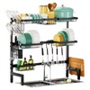 Over The Sink Dish Drying Rack,Expandable Length 3-Tier Large Stainless