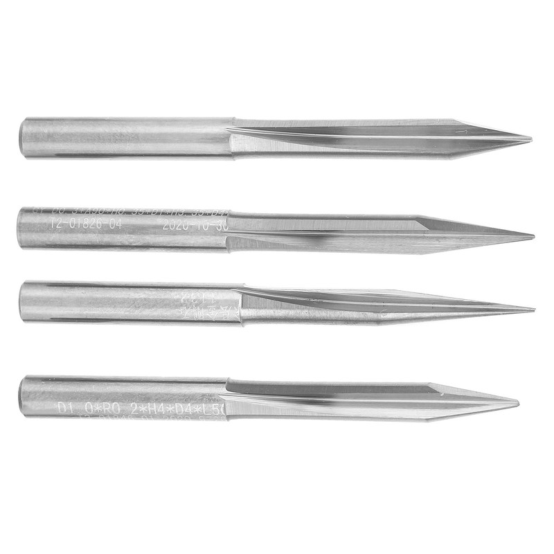 4Pcs VShaped Carving Cutter 2Edged Engraving Bit 4x0.4x15°/4x0.4x20°/4x0.4x25°/4x0.4x30°