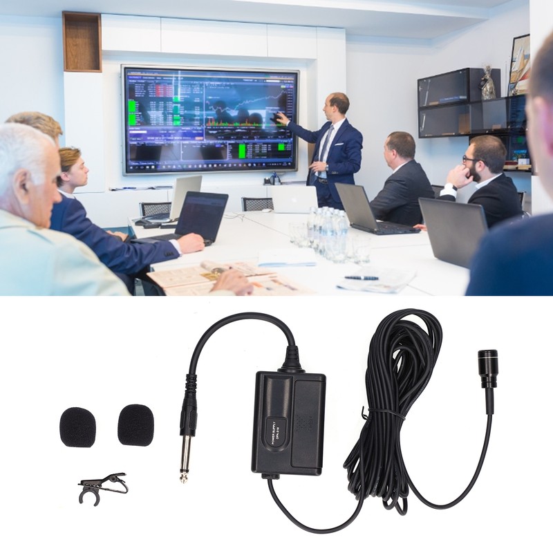 236in Wired Lavalier Microphone Clip On Lapel Condenser Mic for