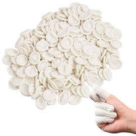 GVSS 100 x White Latex Finger Cots, Waterproof and Anti-Static Gel Finger Cots, Protection for Tattoo, Nail Art, DIY and Finger Injuries, for Professional or Home Use