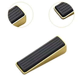 Folpus Door Stopper for Bottom of Door, Heavy Duty Strong Metal Door Holder Doorstop Door Wedge for Bedroom Kitchen Apartment Office, Gold