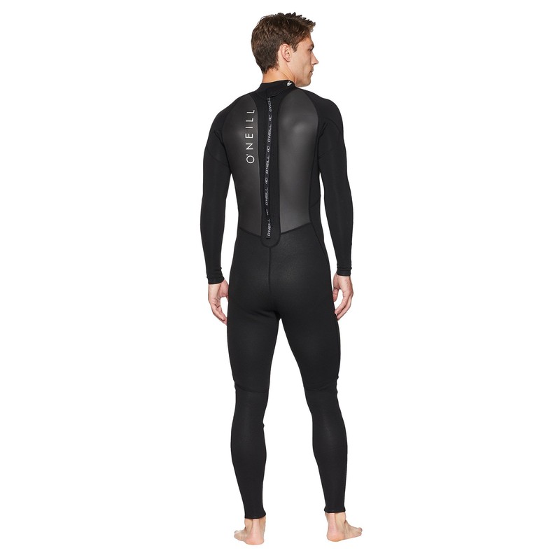 O'Neill Men's Reactor-2 3/2mm Back Zip Full Wetsuit, Black/Black, MT