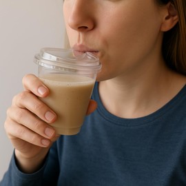 100-Pack 9 oz Clear Squat Plastic Cups (50) + Sip Lids (50) + Coaster – Great for Cold Drinks, Iced Coffee, Juices & More! | Gobelets Courts + couvercles + Dessous-de-verre