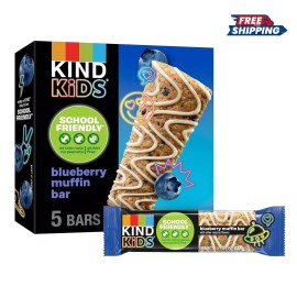 KIND Kids Blueberry Muffin Bar with Other Natural Flavors, Tree Nut Free, 5 Bars