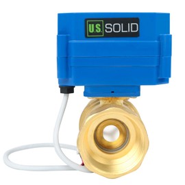 U.S. Solid 1 1/4 Inch Motor Ball Valve Brass 2 Way Electric Ball Valve 220 V AC (85-265 V AC), DN32, 2 Wires, Automatic Return NC