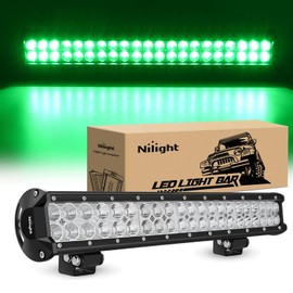 Nilight Nilight LED Light Bar 20 Inch 126W Spot Flood Combo Green Beam Off Road Lights Fishing Hunting Emergency Deck Lights Boat Lights LED Work Light for Trucks UTV Pick-up Van Boat Tractor