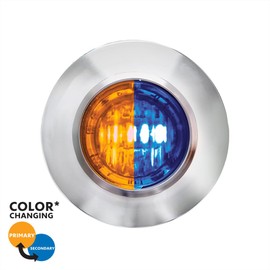 2 LED 3/4" Round Dual Color Amber Marker to Blue Auxiliary Light