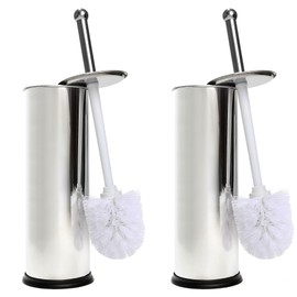 Home Intuition Modern Toilet Brush & Holder Set, Bathroom Bowl Scrubber with Holder, 2 Pack
