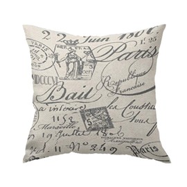 GETTOGET French Script Pillow Cover for Sofa or Bedroom Home Sofa Decorative Squares for Friend Girls Teens 24x24 in