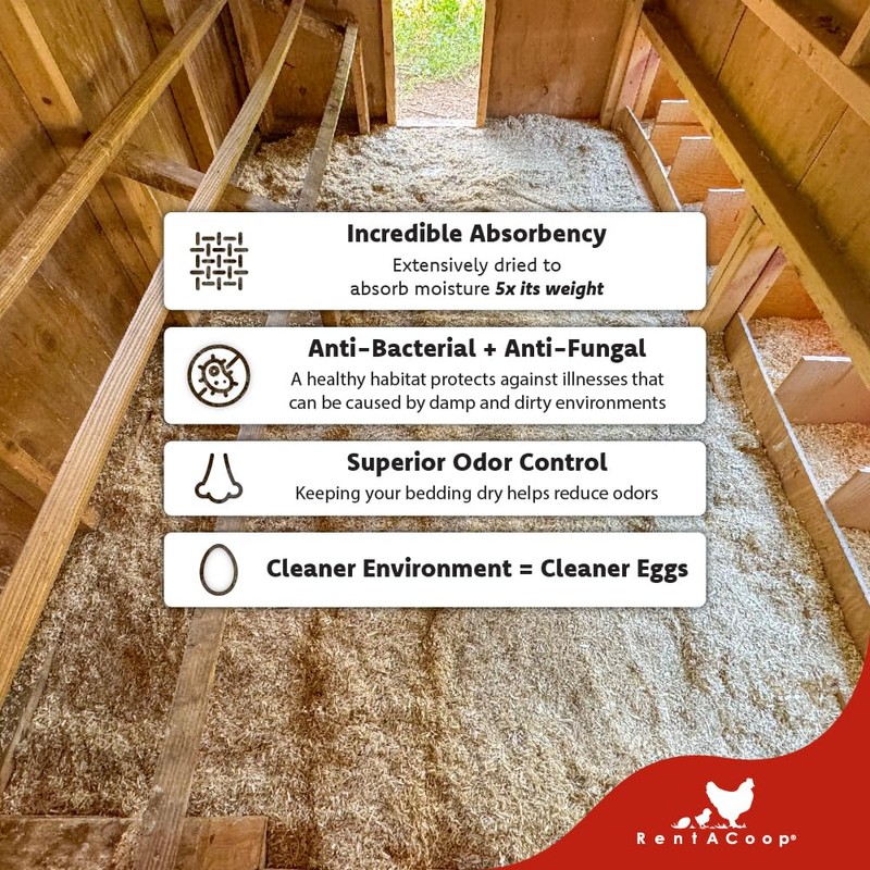 RentACoop Extra-Soft Premium Hemp Bedding (300L) for Chicken Coops, Nesting