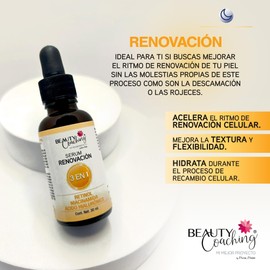 Beauty Coaching - SERUM RENOVACIÓN - 3 en 1 - Retinol, Niacinamida y Ácido Hialuronico, 30 ml.