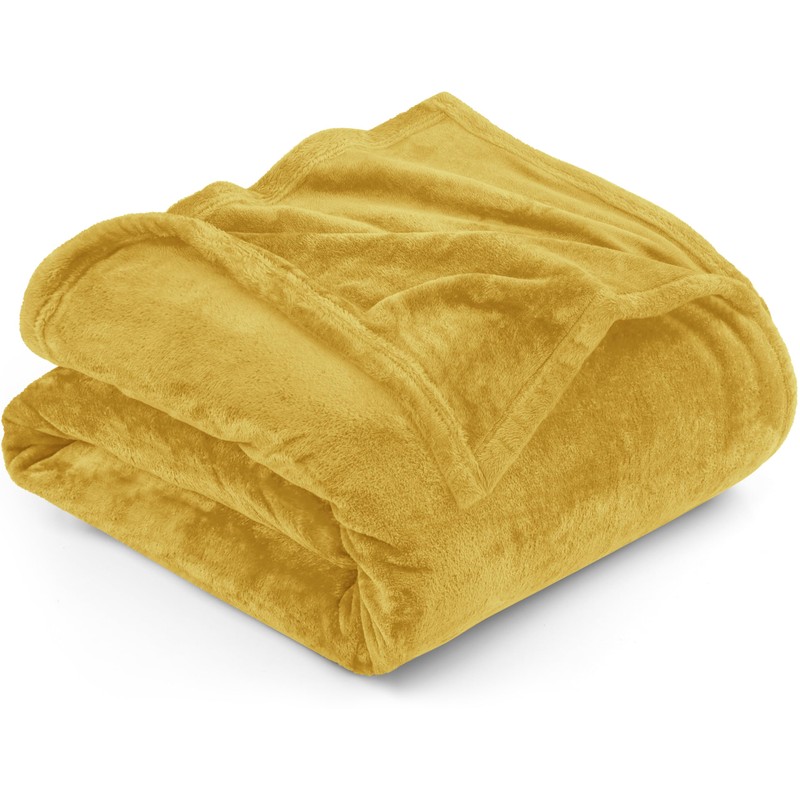 Utopia Bedding Utopia Bedding Fleece Blanket Twin Size Gold 300GSM