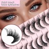 10PCS Cat Eye False Eyelashes,Fluffy Fox False Eye Lash,D Curled