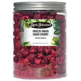 Drink Botanicals Ireland | Freeze Dried Sour Cherries | 90+ Cherries | 100% Natural | Sour Cherry Whole For Baking, Cakes, Deserts, Cocktails, Garnishing | Blackberry | 90 Grams, 1.17 OZ | PET Jar