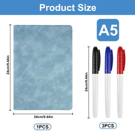 Portable Erasable Whiteboard A5, 24 x 17 cm, Small Double-Sided Writing Whiteboard with 3 Coloured Pens, Portable Memo Board, Writing Board for Office, School, Home